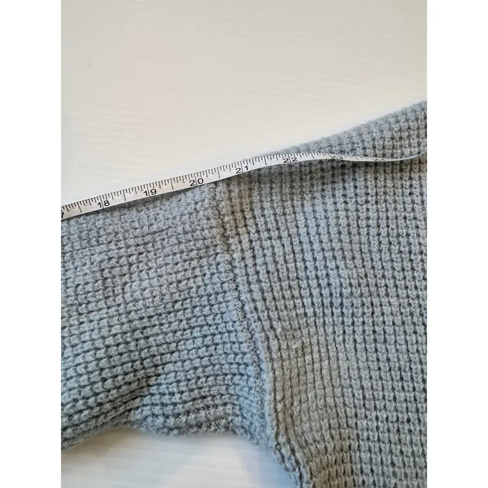 Aritzia Wilfred Free Wolter Merino Wool Waffle Knit Sweater Light Blue S Cozy - Picture 11 of 14